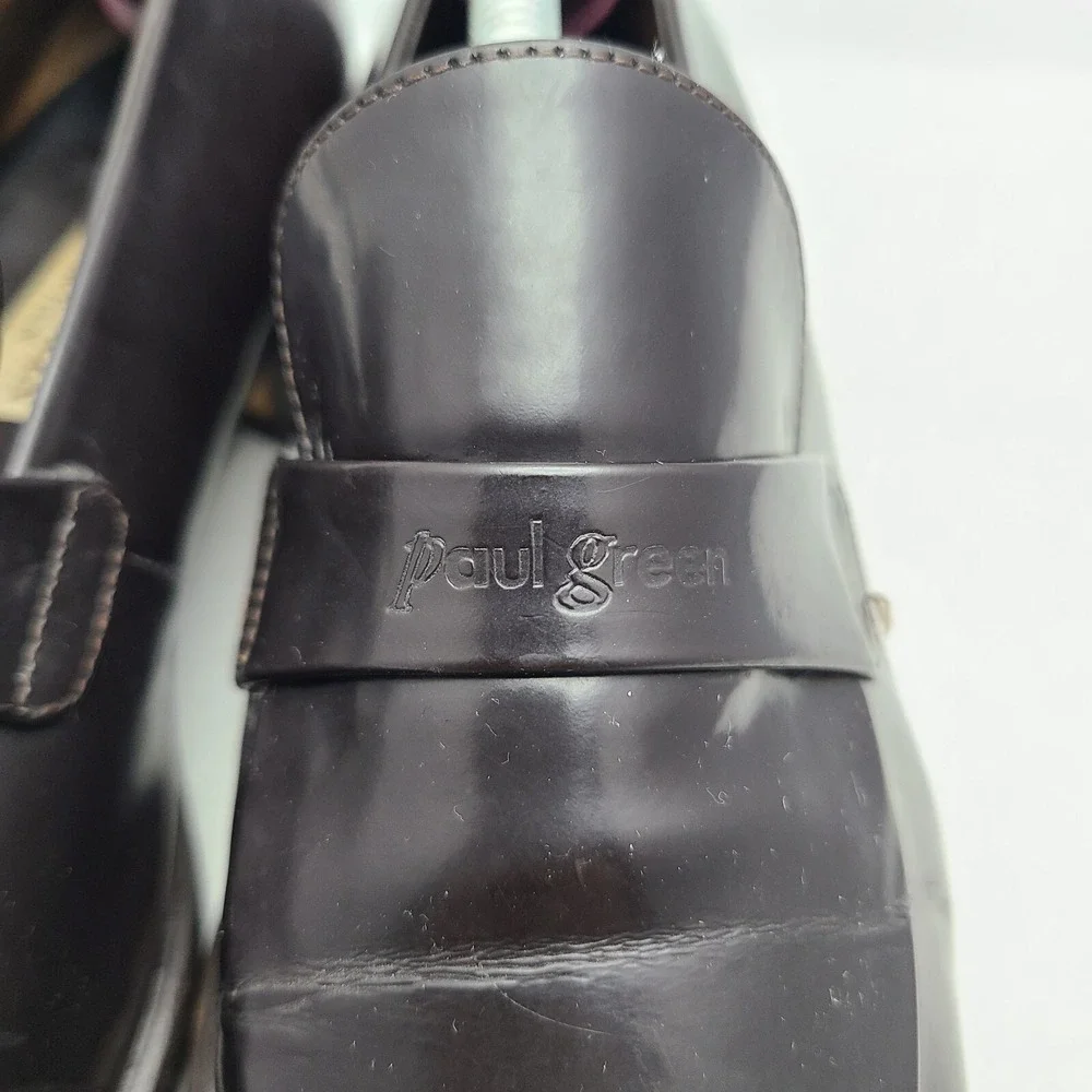 Paul Green Munchen Black Patent Leather‎ Loafers Smooth Soles Size 5 Handmade